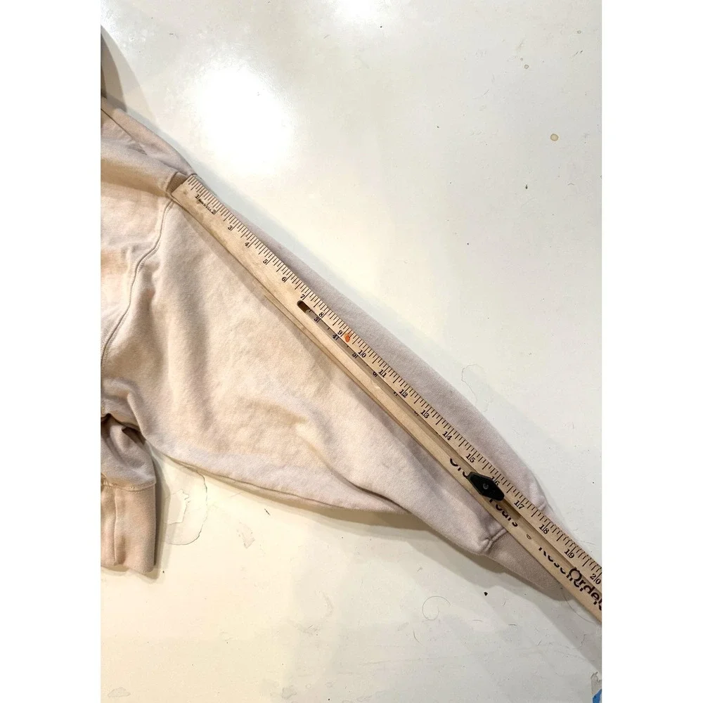 Nike Y2K Hoodie Womens XS Light Beige Pink Oversized Cropped‎ Sweatshirt Swoosh